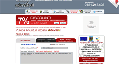 Desktop Screenshot of anunturi-adevarul.ro